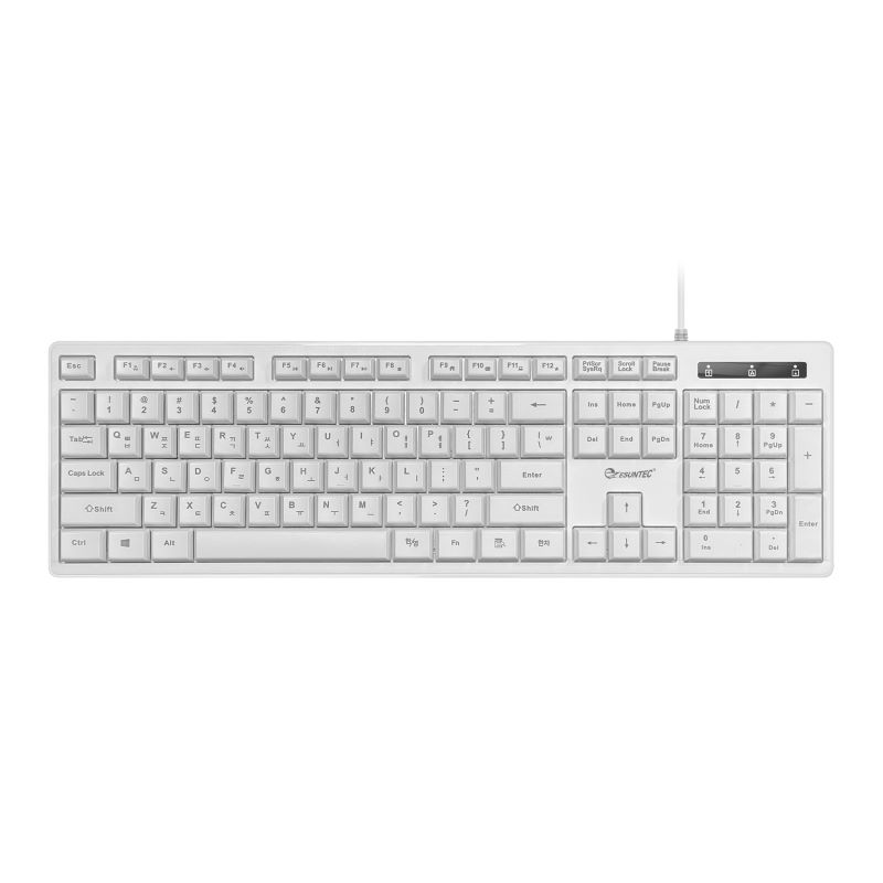 USB Wired Basic Computer Keyboard K-109U Single-Row Enter Key for Windows PC & Laptop Optical Operation Plastic Material